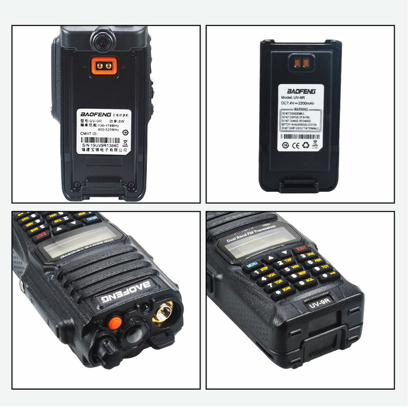 Baofeng-walkie-talkie UV-9R防水デュアルバンド,8W,128chラジオ,防水,2ユニット