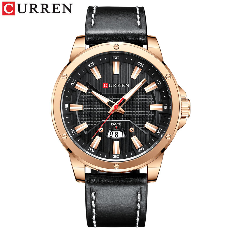 CURREN Sport Uhren Für Männer Lederband Quarz Armbanduhren Top Marke Luxus Mode Stil Leuchtende hände Uhren Uhr Männer