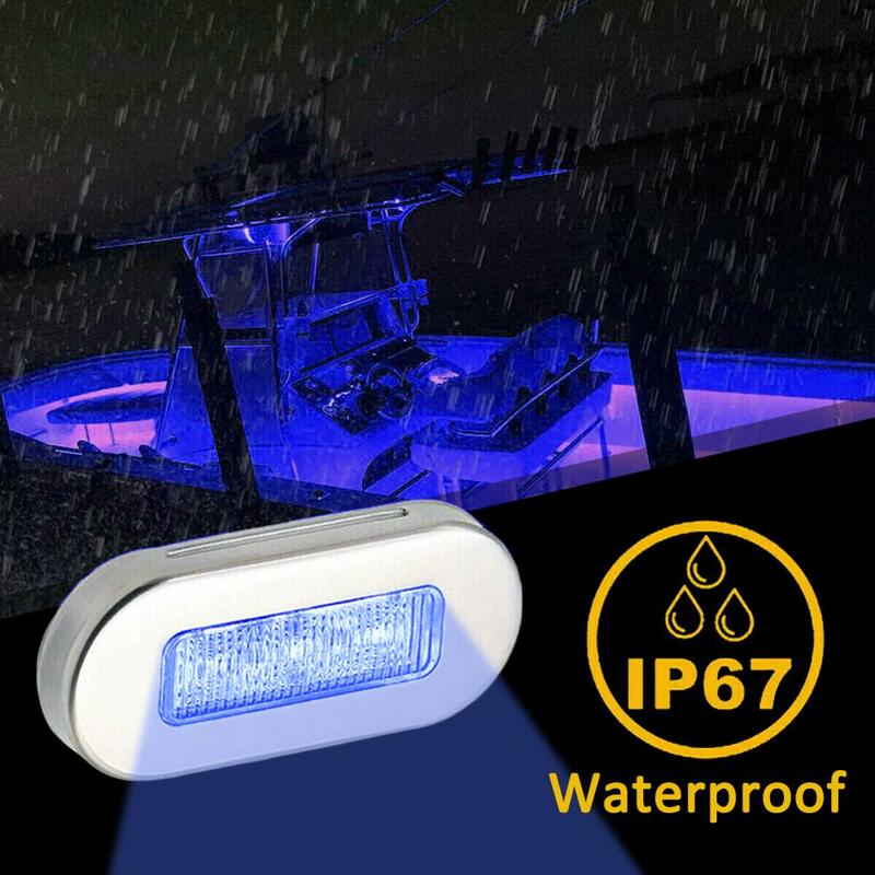 4Pcs Marker Licht 3 LED Boot Marine Grade 12V Große Wasserdichte Kühle Blau LED Courtesy Leuchtet Treppen Deck blinker Beleuchtung