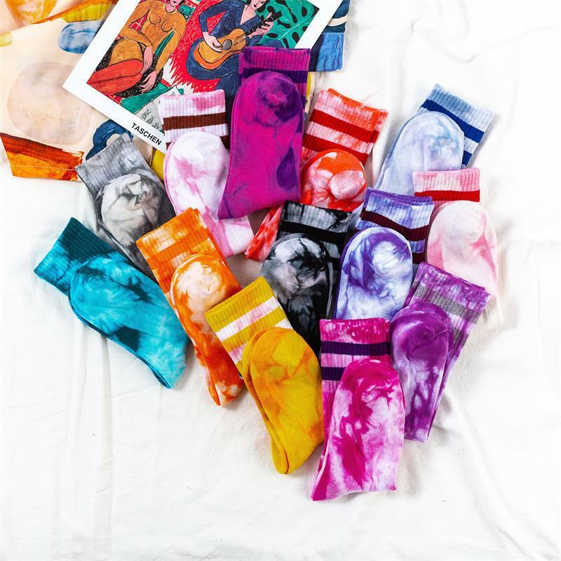 Nieuwe Lente Nieuwe Stijl Sokken Japanse Street Tie-Dye Midden Buis Tij Sokken Paar Mode Persoonlijkheid Sokken Harajuku Mode