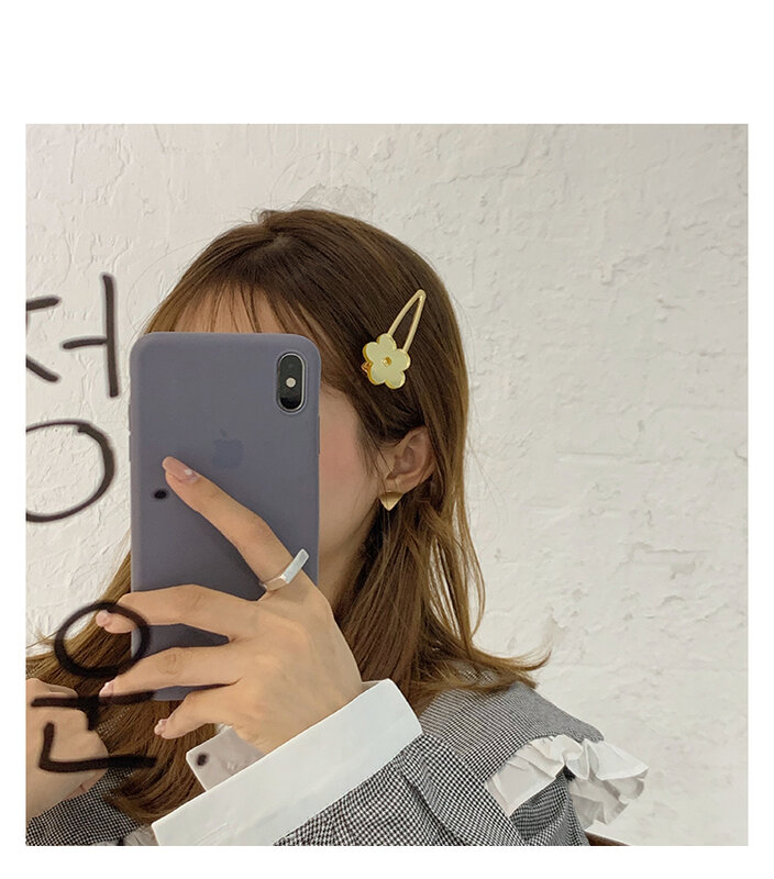 INS Mirror Face Flower Hairpin Individual Character Lovely Bangs Hairpin Sweet Hairpin
