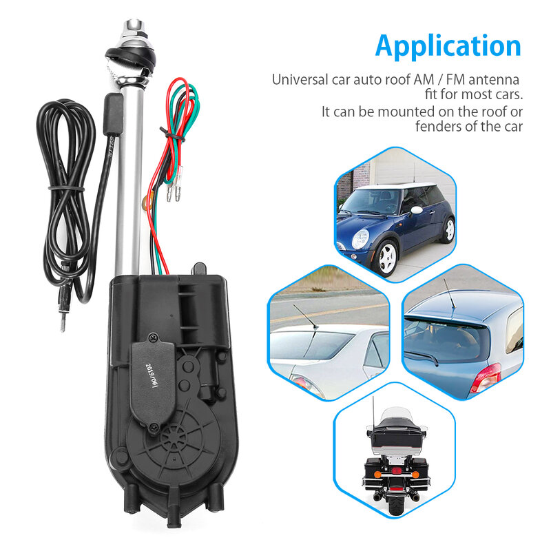 Universal Car Antenna Automatic Booster Power Antenna Kit Electric Radio Exterior Vehicle Aerials Built-in Imported Micro Relay