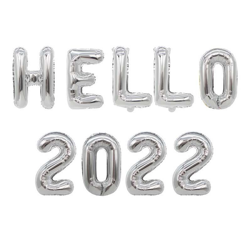 16Inch Hoa Hồng Vàng Số Bóng 2022 Năm Mới, Trang Trí Tiệc Hello 2022 Lá Bóng Giáng Sinh Đồ Trang Trí