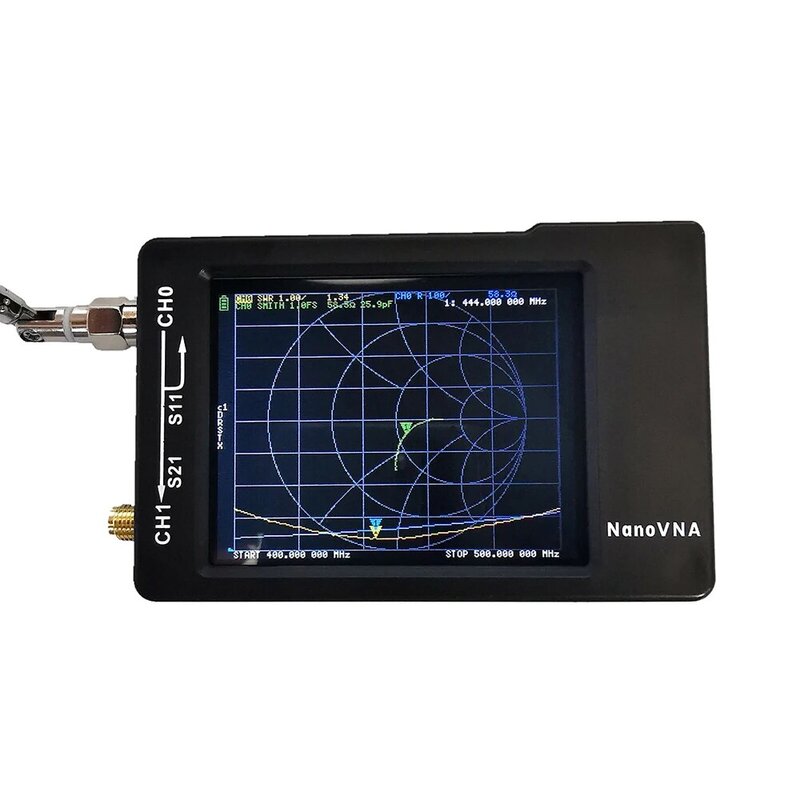 Nowy wyświetlacz LCD 2.8 cala nanovna-h HF VHF UHF NanoVNA 50K-900M analizator sieci wektorowej analizator antenowy z obudowa baterii
