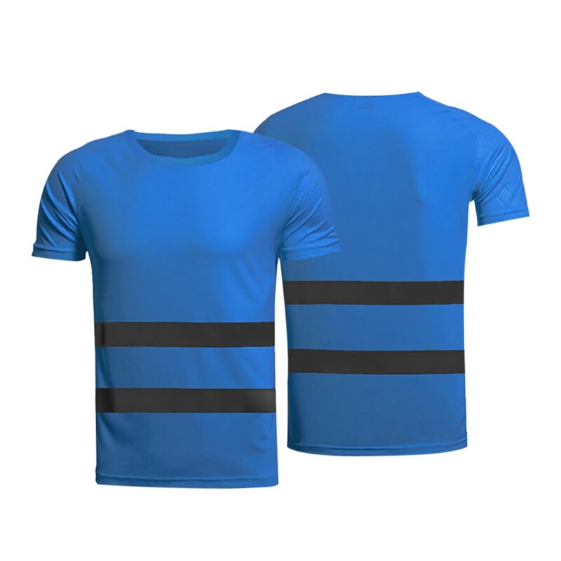 Nuovo di Sicurezza Riflettente Manica Corta T-Shirt di Alta Visibilità del Lavoro di Strada Tee Magliette E Camicette Hot