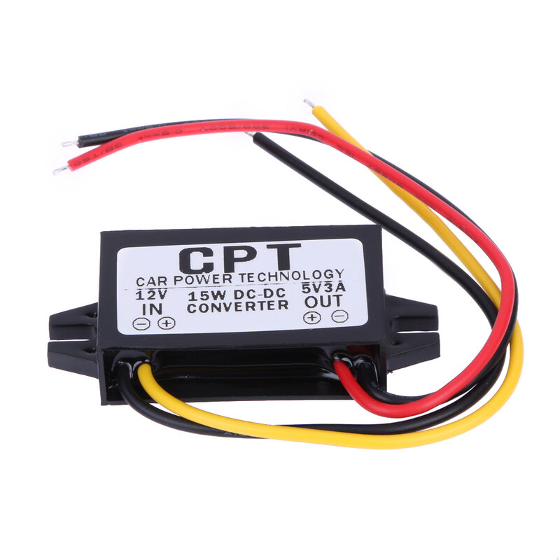 Regulador convertidor de CC a cc 12V a 5V 3A 15W pantalla Led para coche fuente de alimentación Carcorder navegación para coche accesorios de Radio de Audio