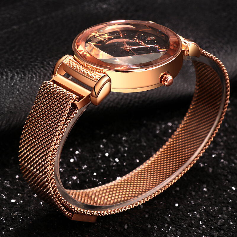 Relógio feminino gogoey personalidade de luxo romântico estrela relógios cristal ímã fivela senhoras relógio tempo relogio feminino