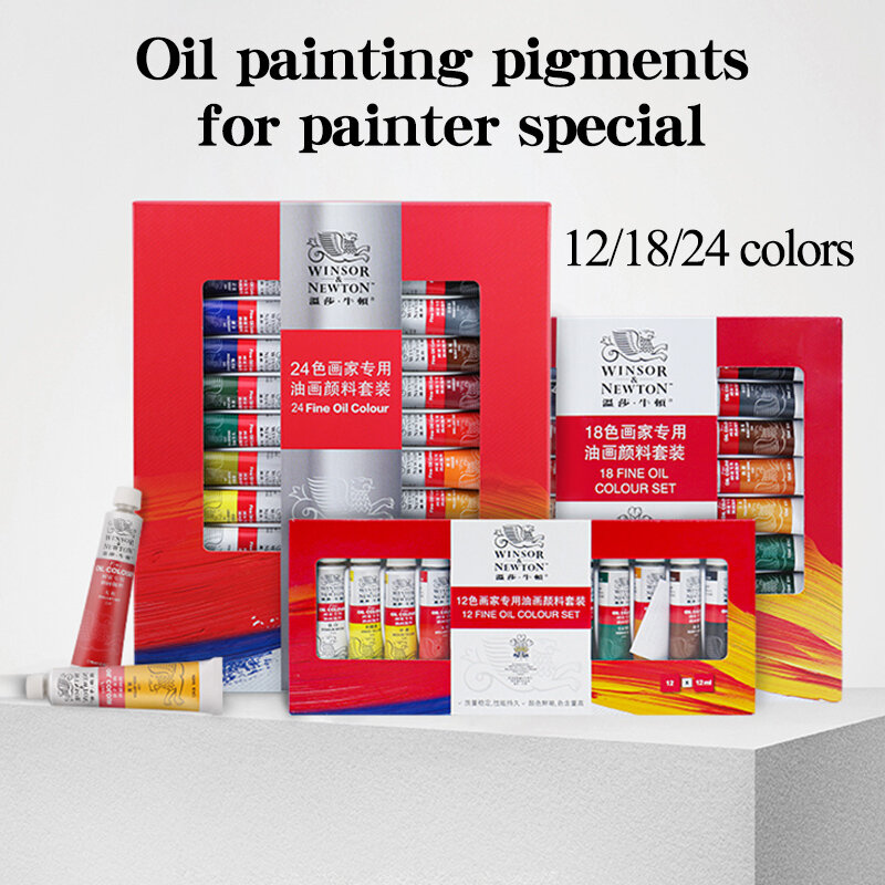 WINSOR & NEWTON – peinture à l'huile professionnelle, 12/18/24 couleurs, Pigments, pâte Fine, pour dessin d'artiste, 12ML