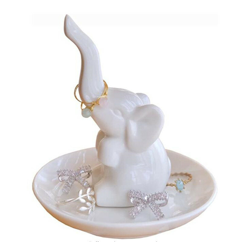 Jóias expositor elefante presente para as mulheres anel de casamento titular prato para brinco pulseira armazenamento bandeja aniversário presente natal