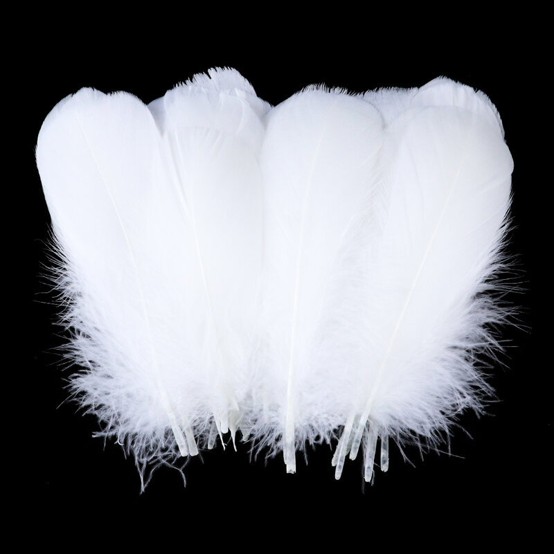 Plumas de ganso blancas para manualidades, pluma de cisne flotador suave, fabricación de joyas, accesorios de boda, decoración, plumas artesanales, 10-15Cm