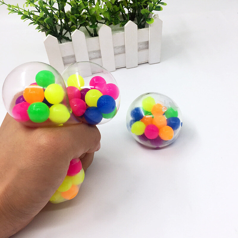 Balles à presser TPR en mousse souple colorée de 7cm, jouets anti-Stress pour enfants et adultes