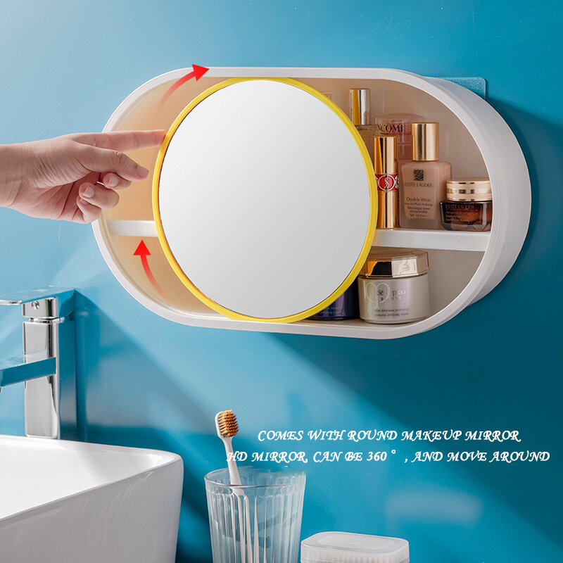 Criativo wall-mounted caixa de armazenamento cosméticos acabamento a sala de estar banheiro prateleira de parede livre estação de lavagem perfurada
