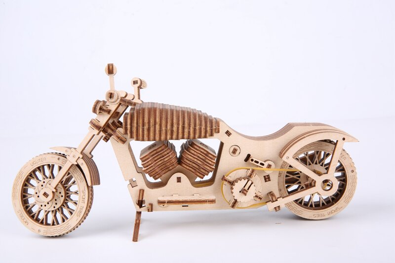 Celular e bicicleta 3d clássico com 130 peças, modelo de madeira, kit de construção, presente para crianças e adultos, u506
