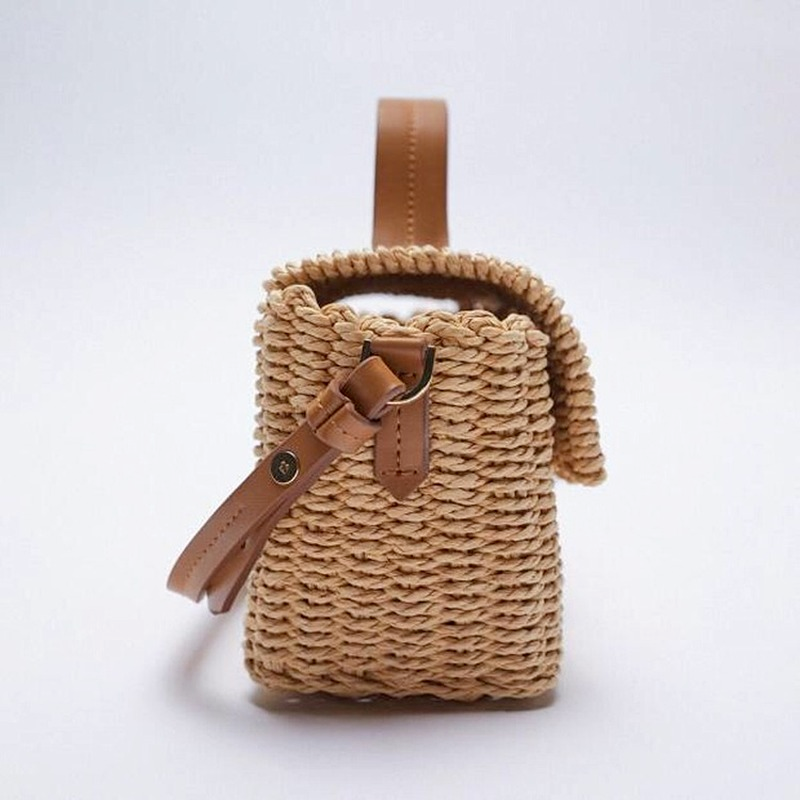 Moda na co dzień letnia słomiana torba rattanowa torebka plażowa ręcznie robiona Bali torebki na ramię Messenger tkana Crossbody Designer Luxury