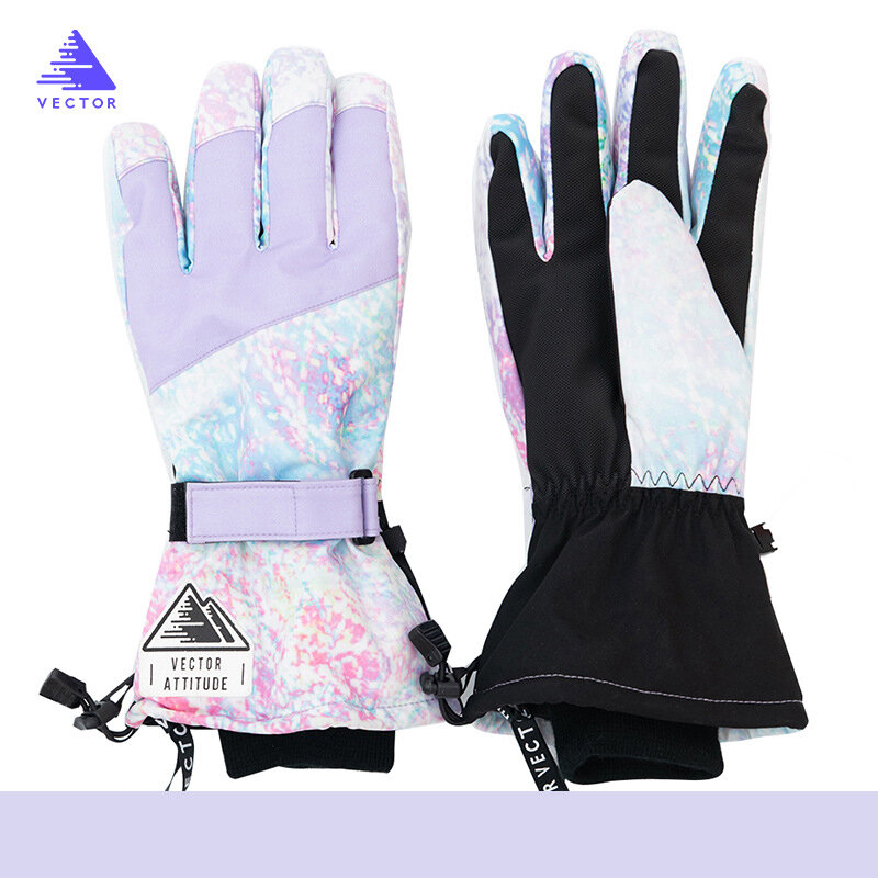 Водонепроницаемые теплые перчатки для девочек и мальчиков, Детские ветрозащитные перчатки для катания на лыжах и сноуборде, зимние профессиональные теплые лыжные перчатки