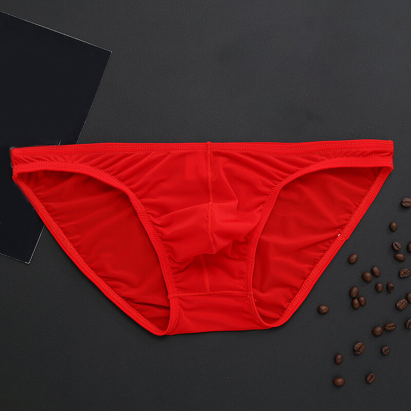 Nieuwe Mode Mannen Shorts Ondergoed Mannen Sexy Ijs Zijde Mini Slips Bikini Underpants Man U Bolle Ultra Dunne Slipje hombre