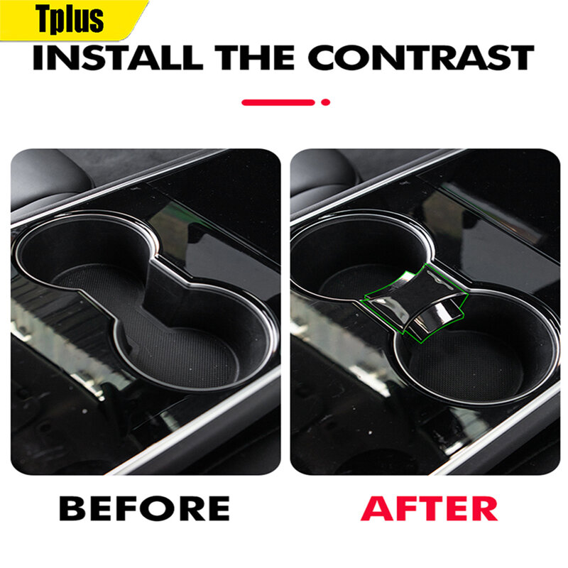 Tplus copo de água clipe fixação para tesla modelo 3 2017-2020 carro center console rolha acessórios interiores modelo três