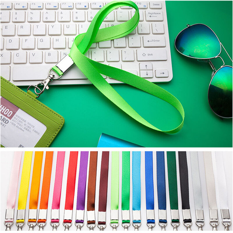 Cordón de alta calidad para portatarjetas de identificación, 1,5 cm, Color puro, bricolaje, colgante, soporte para insignia, suministros escolares y de oficina