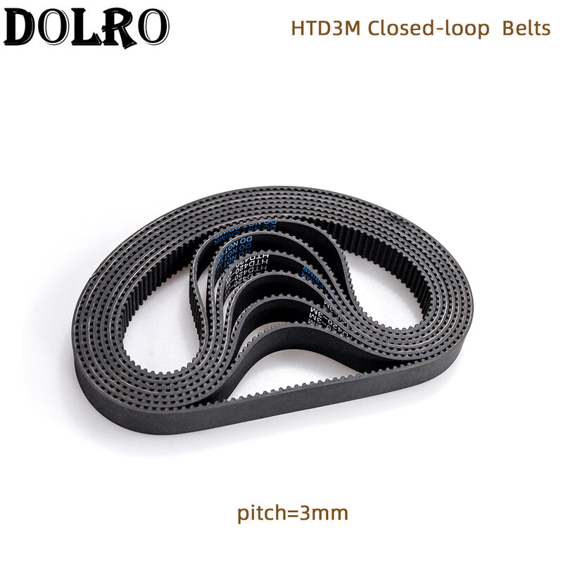 Arc HTD 3M Timing belt C=366 369 375 378 381 384 390 393 396 399 width 6/9/10/12/15/20mm Rubbe Closed Loop Synchronous pitch 3mm
