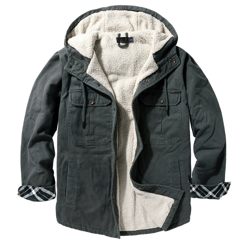 Nowy gruby futrzany kołnierzyk kurtki mężczyźni zima jesień męska polar parki moda wiatroszczelne ciepłe kurtki męskie marki Plus aksamitne płaszcze