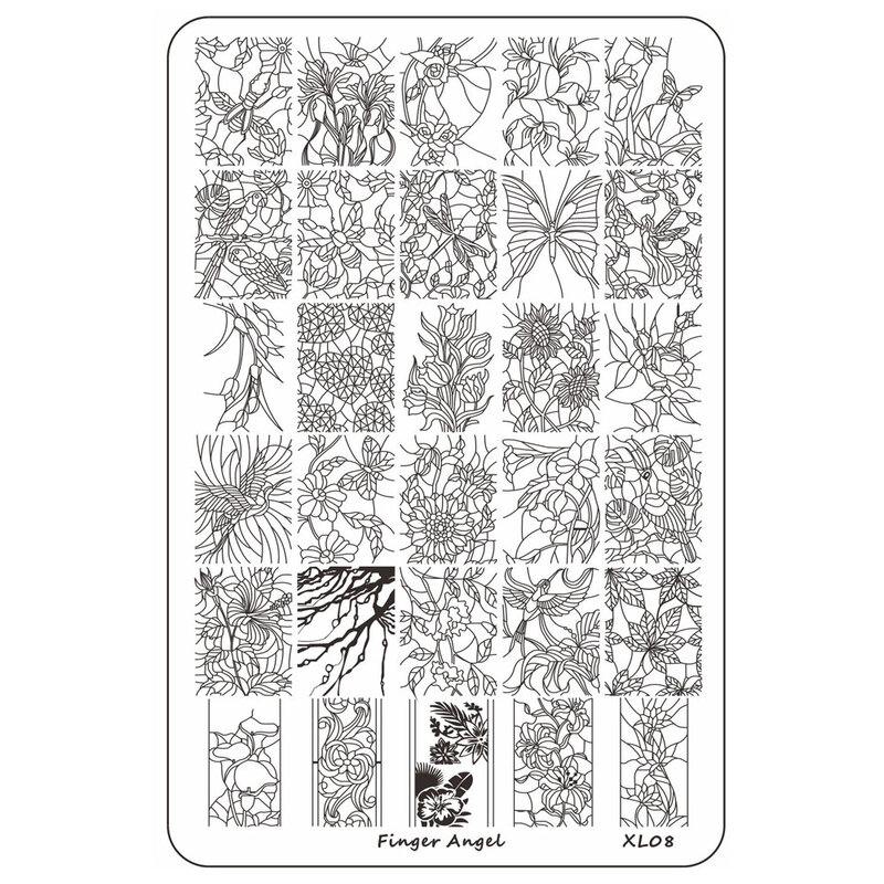 Граффити Шаблон для тиснения лица Большой размер пластина серии 10 разных дизайнов фотографий лист цветок