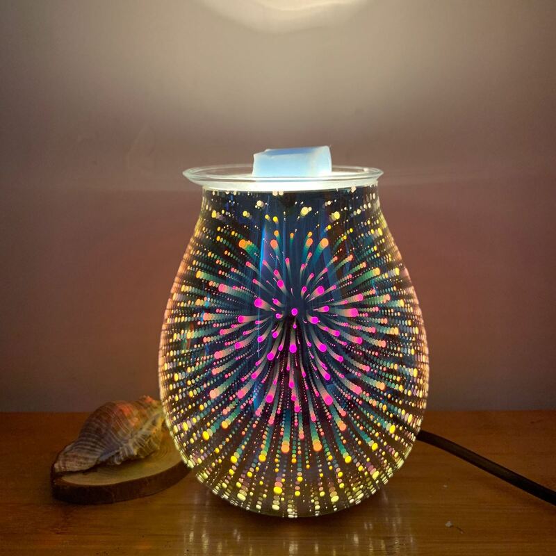 3d Glas Aromatherapie-lampe Kerze Wachs Heizung Schmelz Duft Wärmer Lampe Kleine Nachtlicht Startseite 3D Glas Aromatherapie Lampe