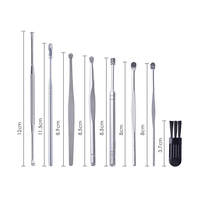 8 Pcs Premium Ear Wax Pickers Stainless Steel Ear Picks Wax Removal Curette Remover Cleaner Ear Care Tool Ear Pick Beauty Tools