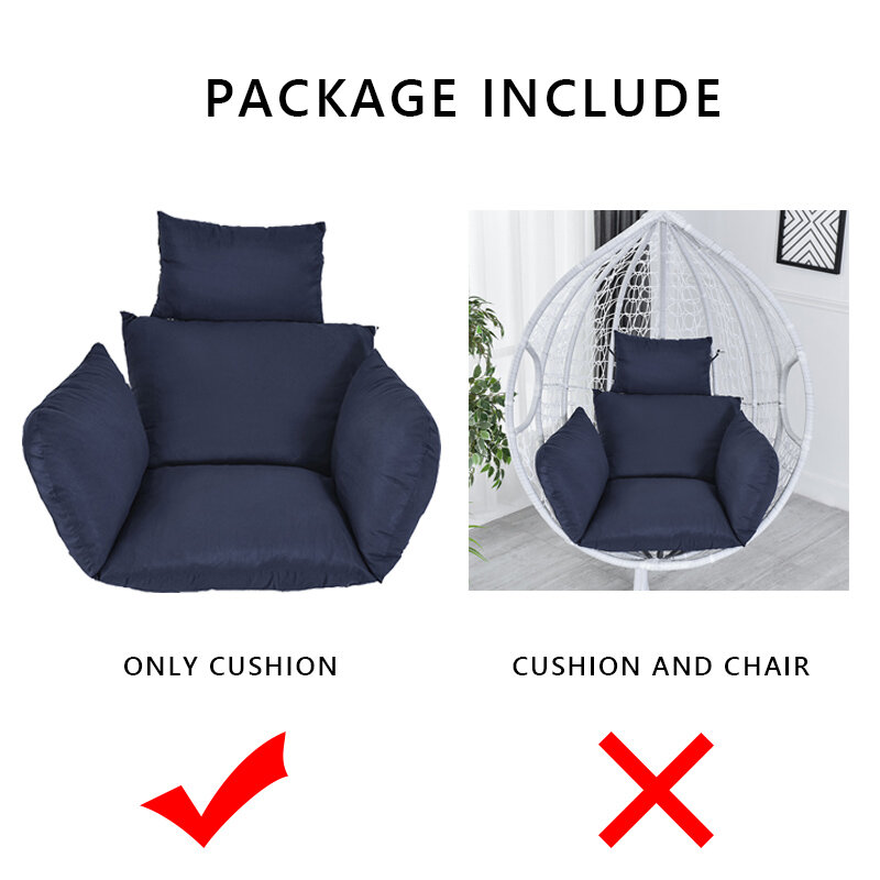 ハンモック椅子クッションパッドロッキングスイングガーデン屋外ソフトバスケットシートクッション寝室の吊椅子バック枕 (無ハンモック)