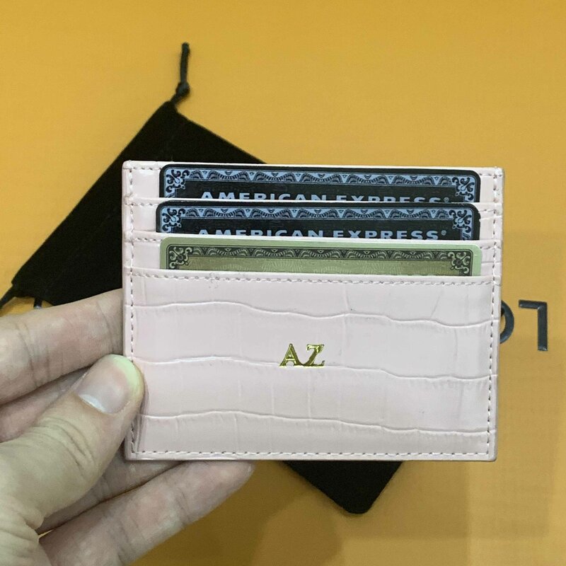 Nome personalizzato porta carte di credito in vera pelle di coccodrillo personalizza credito bancario portafoglio piccolo porta carte di credito per uomo regalo