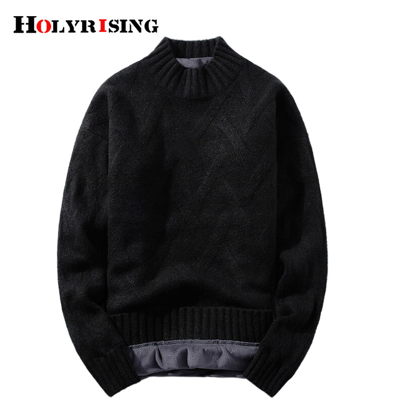 Suéter de cuello alto coreano para hombre, jerseys de punto, cálido, ocio, manga larga, combina con todo, ropa de calle cálida, 19670