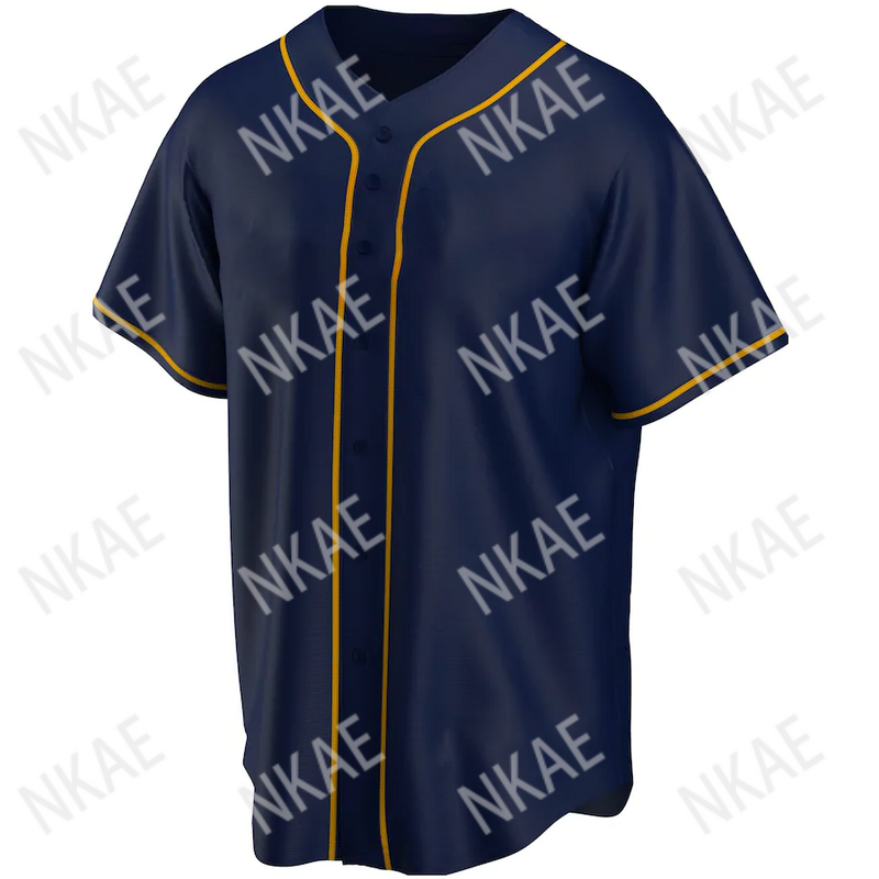 Camisa de beisebol masculina stitch, camisa personalizada com nome e logotipo, uniforme esportivo