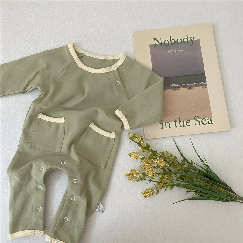 Newborn Toddler Baby Boys Girls clothes letter print round neck Romper Ruffle long sleeve cotton Jumpsuit
