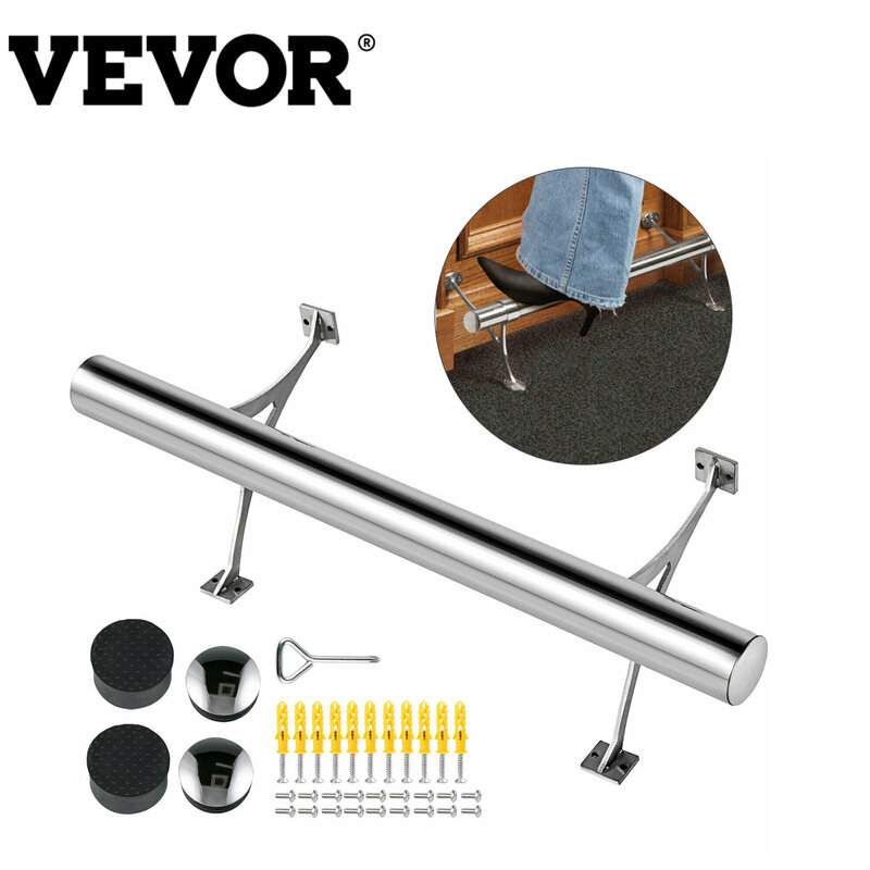 Vevor Multi-Size Bar Voet Rail Kit Stepping Muur Teller Pedaal Rvs Hardware Tools Hoge Kruk Frame F pub Restaurant