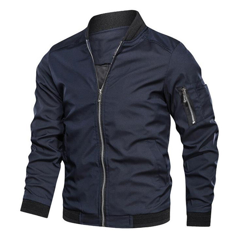 Демисезонная мужская куртка-бомбер, Повседневная Уличная одежда, мужские куртки и пальто, простая ветровка, пальто в британском стиле
