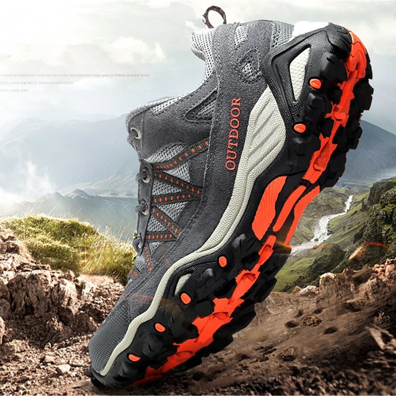 Sapatos de caminhada antiderrapante para homens mulher respirável tático escalada trekking sapatos unisex tênis ao ar livre sapatos de caminhada mais tamanho