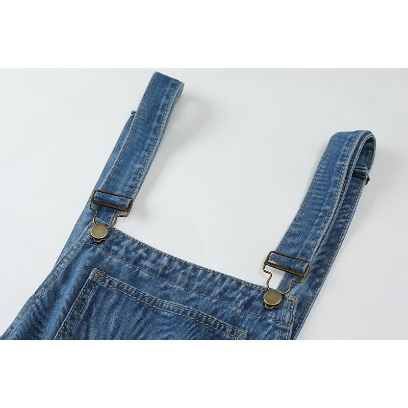 Tute di jeans Vintage coreane tute estate 2021 Design Streetwear pantaloni larghi pendolari Campus pantaloni da donna in Denim con bretelle