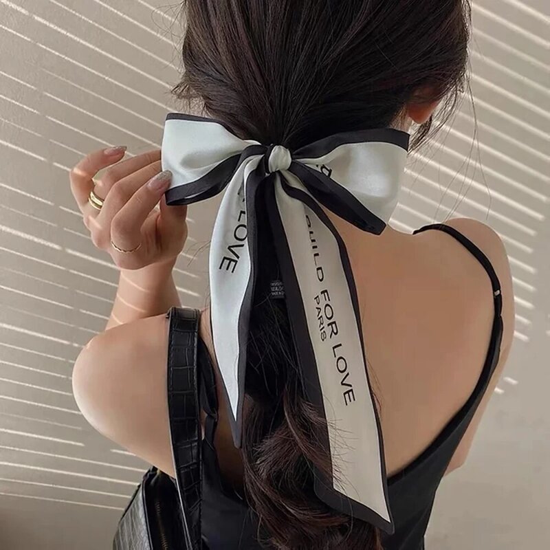 DAXI – chouchous à nœud papillon pour femme et fille, bandeau imprimé bohème, attache queue de cheval, accessoires pour cheveux, 2021