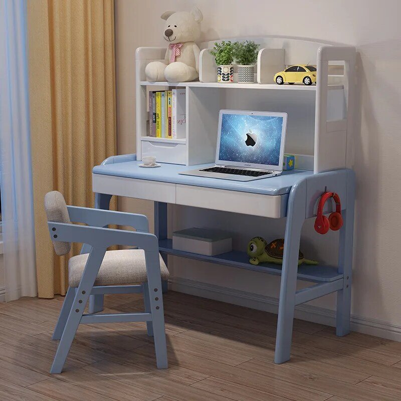 Mesa de estudio de niños y sillas ajustable, escritorio de ordenador con escritorios y muebles de oficina