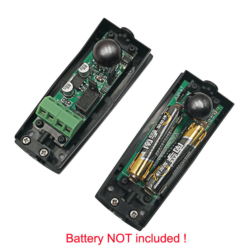Bezprzewodowy na baterie zasilany pojedynczą wiązką czujnik na podczerwień fotokomórka do automatycznych bram Windows (bateria nie dołączona))