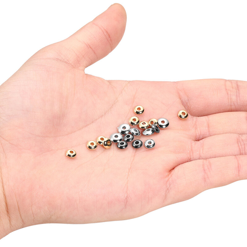 MINHIN 200/400 teile/los 5 6mm Charme Spacer Perlen Flache Runde Lose Perlen Für DIY Schmuck Machen Lieferungen zubehör Großhandel