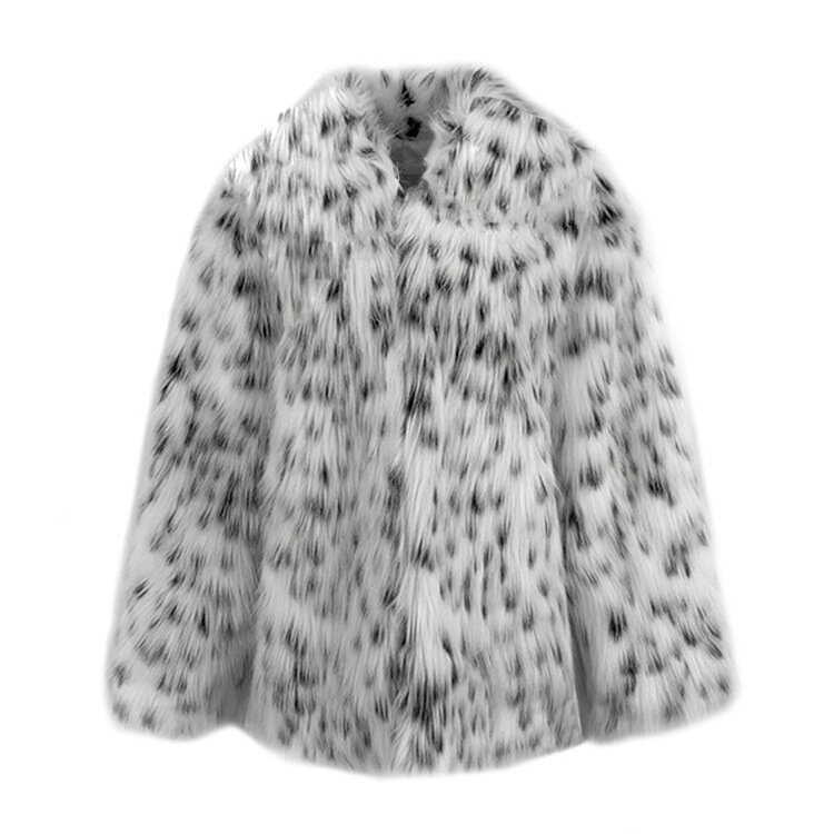 Женская зимняя куртка с леопардовым принтом, разноцветная теплая куртка из искусственного меха, Толстая Повседневная Верхняя одежда из иск...