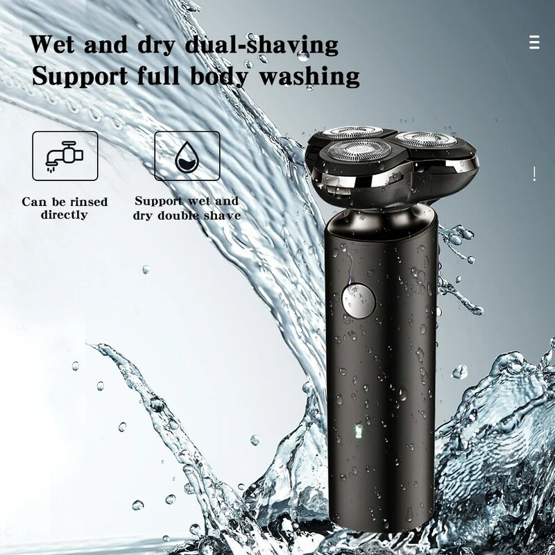 Surker 3in1 rasoio elettrico rasoio rasatura barba macchina per uomo asciutto bagnato barba Trimmer ricaricabile lavabile testa 3D doppie lame