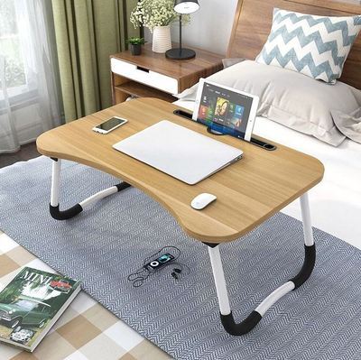 CN For Russian Portable Laptop Stand Holder Study Table Desk Wooden Foldable Computer Desk for Bed Sofa Tea Serving Table Stand