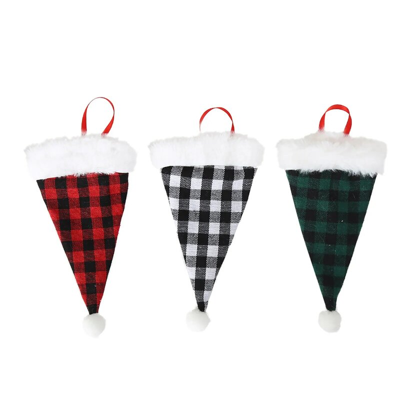 Saco de suporte de mesa chapéu de natal papai noel talheres talheres bolsa decorações de mesa garrafa tampas de topo árvore decoração natal