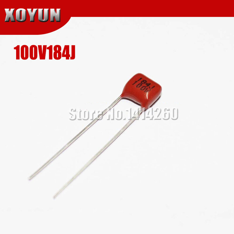 10pcs/lot 100V184J Pitch 5MM 184J 100V CBB Polypropylene film capacitor