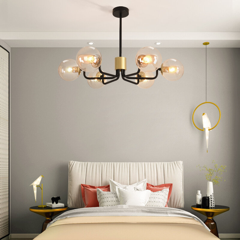 Lámpara de ambiente sencillo y moderna del norte de Europa, luz creativa de lujo con personalidad para dormitorio y comedor