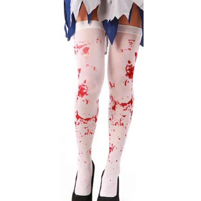ฮาโลวีนผู้หญิงถุงน่อง Skeleton ถุงเท้าต้นขาสูง Gothic Cosplay Lolita Bloody Carnival ฮาโลวีนอุปกรณ์2021