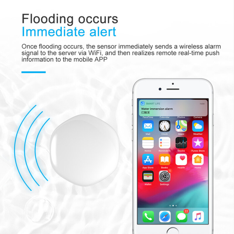 Inteligente sensor de inundação vazamento água alarme para tuya smartlife controle remoto sem fio do monitor, trabalho com alexa google casa zigbee hub