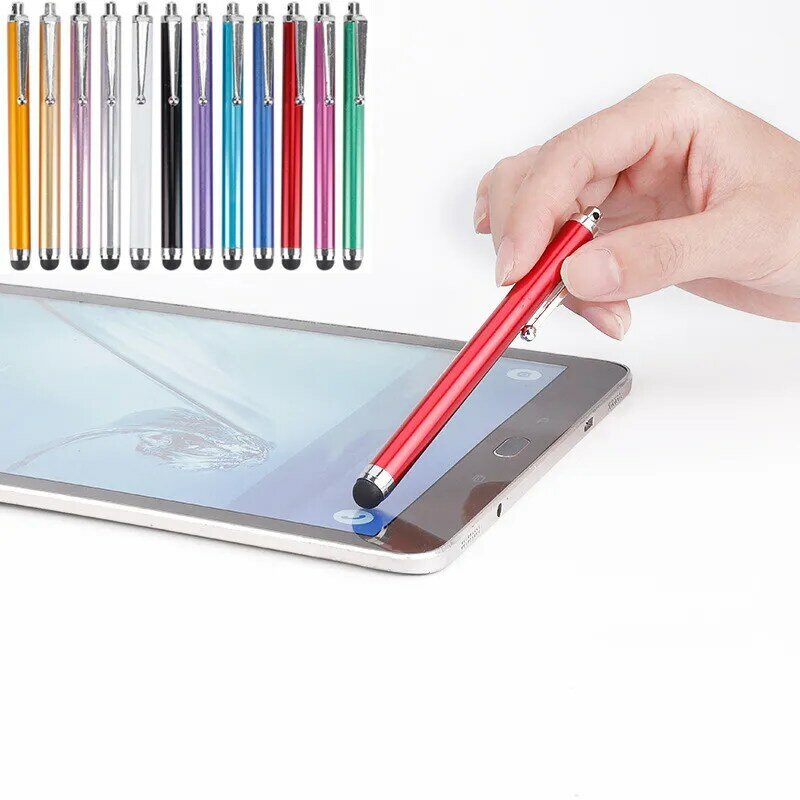 Pena Tablet Logam dengan Pena Klip Pena Stylus Layar Sentuh untuk Tablet PC untuk IPhone IPad Pena Stylus Kapasitif