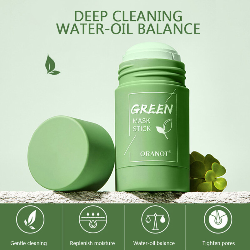 Cleansing Green Stick Green Tea Stick Mask Purifying Clay Stick Mask Oil Control Anti-acne Eggplant Skin Care Whitening